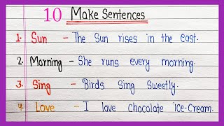 Make sentences in English From 10 words  How to make sentences  Make sentences  part 102 [upl. by Balthasar15]