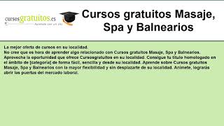 Cursos de masajes gratis [upl. by Assirram]