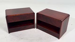 Arne Wahl Iversen Mid Century Rosewood Nightstands  Pair [upl. by Minier]