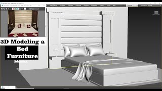 3d Modeling in 3dsmax I How to Model a Bed Furniture [upl. by Nylirak]