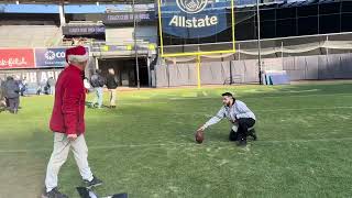 Santa Claus Kicks Field Goal at Yankee Stadium [upl. by Fidele973]