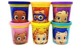 Bubble Guppies PlayDoh Can Heads amp Surprise Toys Molly Goby Deema Nonny Oona [upl. by Yur]