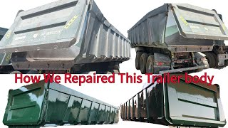 Restoration of accident Trailer  Denting and Painting  Welding [upl. by Lanna895]