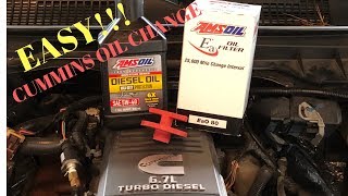 Amsoil Diesel Oil Change 67L Cummins 4th Gen Ram 2500 [upl. by Goody]