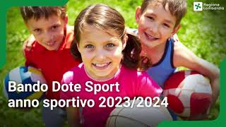 Dote sport 20232024 videotutorial per la presentazione della domanda su Bandi Online [upl. by Moss569]