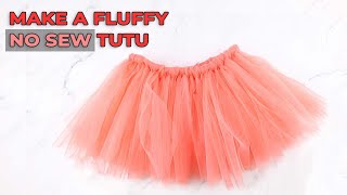 DIY No Sew Fluffy Tutu Tutorial  How to Make a Tutu Skirt [upl. by Adaurd]