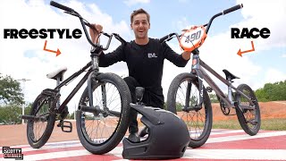 Matty Cranmer Compares The SPEED Differences Between A BMX Freestyle Bike And A Race Bike [upl. by Ecydnarb]