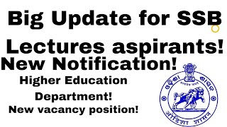 New NotificationSSB LecturesHigher Education DepartmentNew Vacancy positionEDU SURE [upl. by Namyaw]