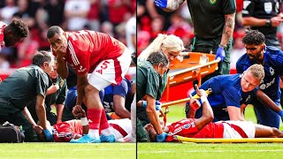 Nottingham Forests Danilo Horrible Leg Injury vs Bournemouth 😢 [upl. by Froma]