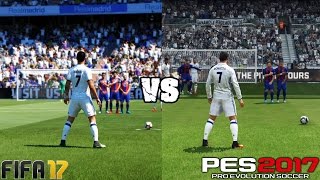 FIFA 17 vs PES 17 Free Kicks [upl. by Idur]