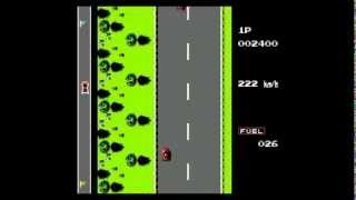 Road Fighter Gameplay  Old TV Video Games  Nintendo [upl. by Annhoj]