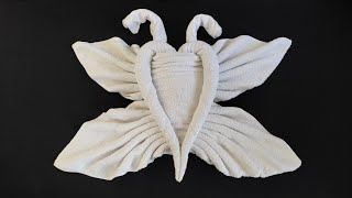 Butterfly Towel art  Towel folding art [upl. by Yllek652]