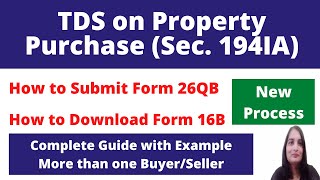 How to file form 26QB TDS on Property Purchase in Hindi Section 194 IA How to Download form16B [upl. by Notnelc]