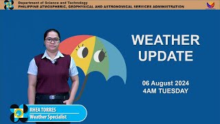 Public Weather Forecast issued at 4AM  August 06 2024  Tuesday [upl. by Thornburg]