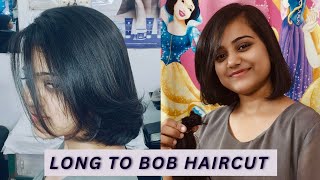 Collage Girl Long to Bob Haircut  lookscutesalon bobcut shorthaircut haircut headshave bob [upl. by Iew]