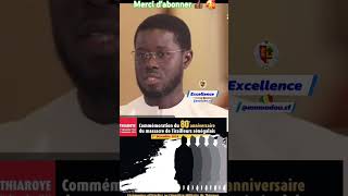 Président Diomaye sur le massacre de Thiaroye 1944 senegal sonko [upl. by Ursola]