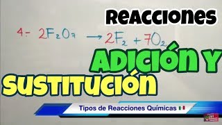 Tipos de Reacciones Químicas Adición Sustitución y Descomposición [upl. by Sugden]