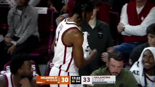 Technical foul on Oklahomas Otega Oweh vs Oklahoma State [upl. by Donahue]