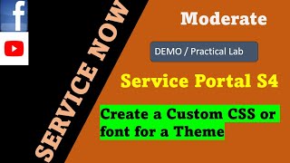 ServiceNow Service Portal Session 4  How to create a custom css or font for a theme [upl. by Nybbor]