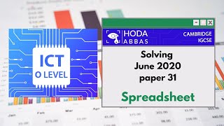 Cambridge IGCSE 04170983 June 2020 p31  Spreadsheet task MS Excel [upl. by Garvy417]