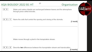 AQA GCSE Biology 2022  Paper 1 Q5 Higher Tier Past paper Questions walk through Organisation [upl. by Marja31]