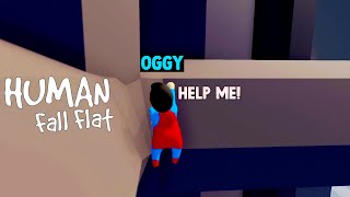 PART3 Oggy Becomes Superman In Human Fall Flat [upl. by Ymij]