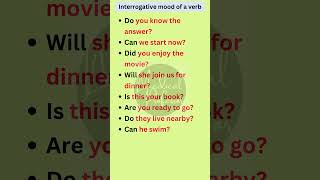 Interrogative mood of a verb  Basic English Grammar shorts [upl. by Sorvats916]