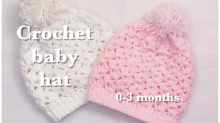 Crochet Newborn Baby Hat  Crochet Baby Hat for Beginners [upl. by Yevad]