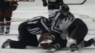 James Wisniewski vs Keith Yandle Oct 31 2009 [upl. by Xuagram570]