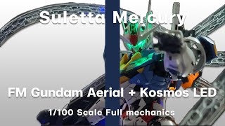 Aerial gundam  KOSMOS LED set  FM 1100 Scale  Hobbystories [upl. by Ahsiemat470]