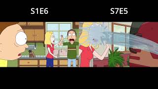 Rick and Morty S1E6 vs S7E5 Ending [upl. by Ebneter]