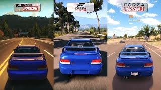 Forza Horizon 1 vs 2 vs 3  Subaru Impreza 22B Sound Comparison [upl. by Brade]