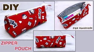 EASY TO MAKE ✅ HOW TO MAKE CUTE ZIPPER POUCH BAG  MAKING BAG EASILY AT HOME  PampK HANDMADE [upl. by Peltier958]