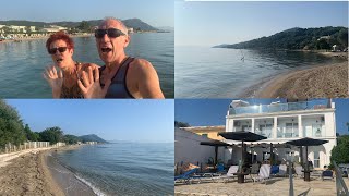 Messonghi Beach Walk from Galini Beach in Corfu Greece  JUST STUNNING 🇬🇷 [upl. by Arvie]