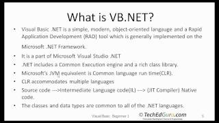 VB Beginner 1  What is VB and What is NET [upl. by Peursem270]