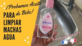 PROBANDO ACEITE DE BEBE PARA LIMPIAR EL FREGADERO \\ Como Quitarle las MANCHAS AGUA al LAVAPLATOS [upl. by Nimajeb]