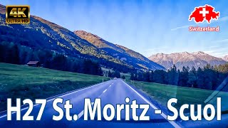 🇨🇭 St Moritz to Scuol  driving in Switzerland [upl. by Hawthorn660]