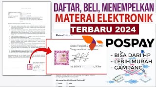 Cara beli dan memasang materai elektronik di POSPAY [upl. by Emarej]