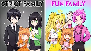 The Squad Gets Adopted By STRICT vs FUN Family Roblox Brookhaven RP [upl. by Blumenfeld]