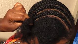 🔥🔥Quick and easy NATURAL Cornrows  LEARN How to cornrow natural short hair for beginners 🔥🔥🔥 [upl. by Cedric]