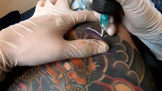 irezumi tattoo white line  koi tattoo video time lapse 이레즈미 타투 동영상타투독학 [upl. by Rubie]