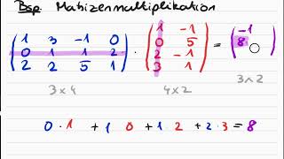 Matrizenmultiplikation  MatheBeispiele [upl. by Mayer278]