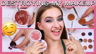 DESTROYING FRANKENING AND REPRESSING MY MAKEUP COLLECTION so satisfying [upl. by Queena438]