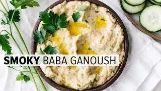 BABA GANOUSH  how to make baba ganoush roasted eggplant dip [upl. by Renrew561]