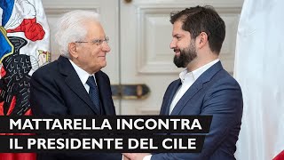 Mattarella al Palazzo della Moneda incontra il Presidente della Repubblica del Cile [upl. by Gutow]