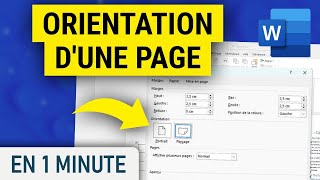 Changer lorientation dune seule page sur Word [upl. by Nofpets]