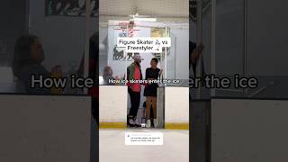 How Figure Skaters Enter The Ice VS Freestyler 🔥🥶 iceskating figureskating holidays shorts [upl. by Darej765]