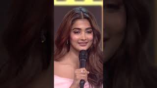 Pooja Hegdes cute speech in Kannada and Tulu at the South movie awards  ytshorts [upl. by Bonis]