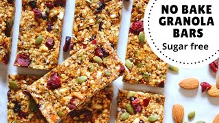 Granola Bar Recipe  SugarFree NoBake amp Without Oven [upl. by Akinaj649]