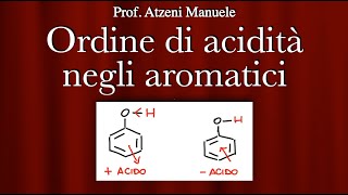 Chimica organica Ordine di Acidità nel benzene L85 ProfAtzeni ISCRIVITI [upl. by Heigho]